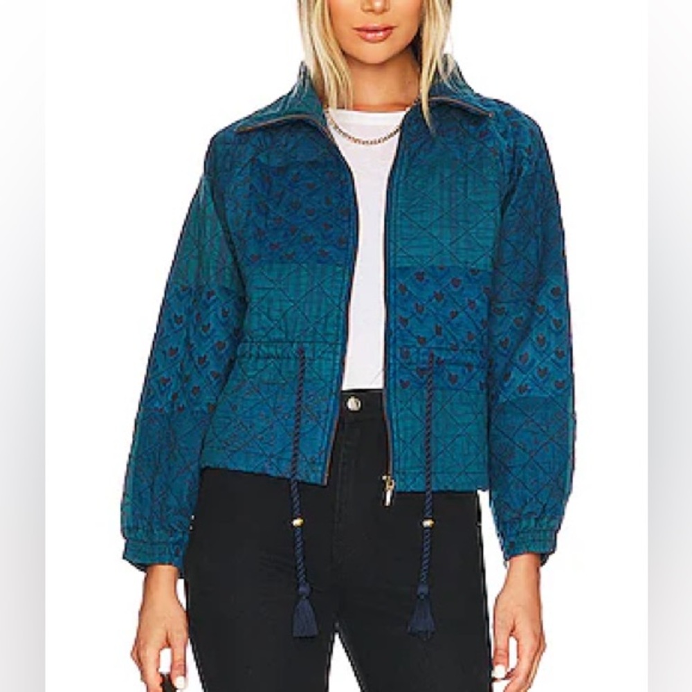 NWT Cleobella Quilted Patchwork Jacket in Indigo … - image 1